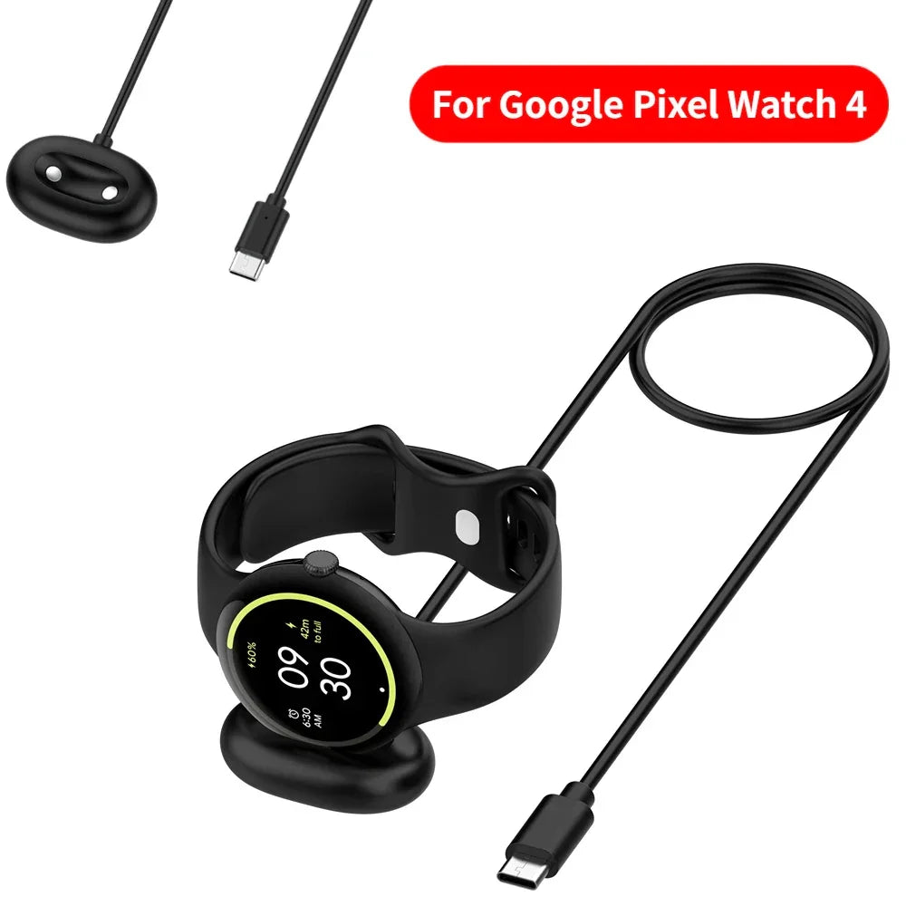 100CM Magnetic Fast Charging Cable Base for Google Pixel Watch 4 41mm 45mm, Smartwatch Charger Dock Power Cord Accessories Peaceful Pleasures Health and Wellness