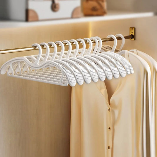 10-Pack Wide Shoulder Non-Slip Clothes Hangers | Space Saving Clothes Hangers Peaceful Pleasures Health and Wellness