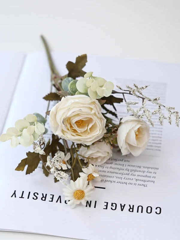 Silk Rose & Sunflower Artificial Bouquet | Wedding & Home Décor
