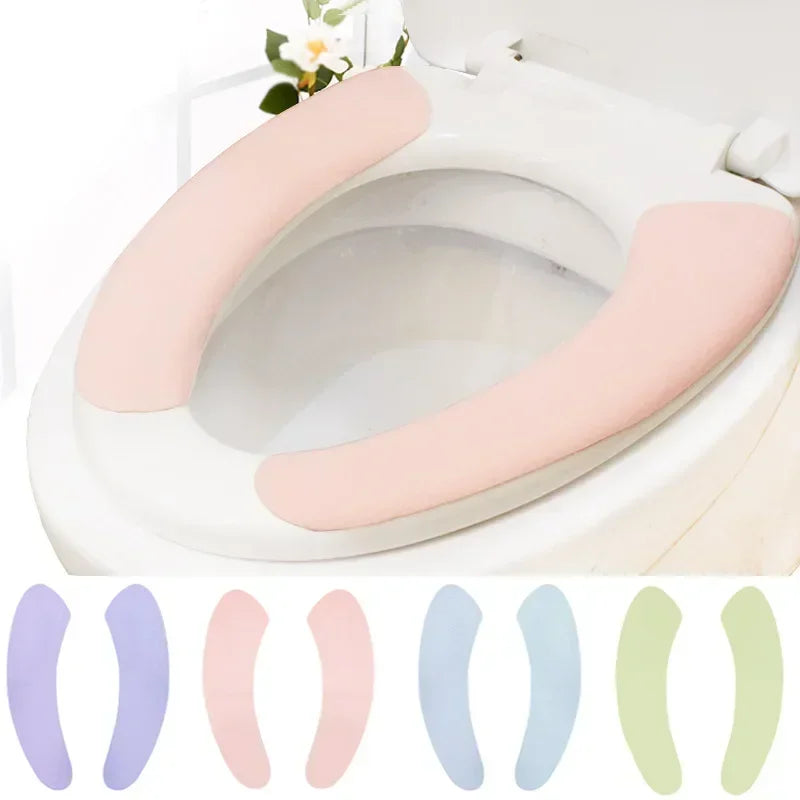 Soft Flannel Toilet Seat Cover Stickers – Washable 1 Pair