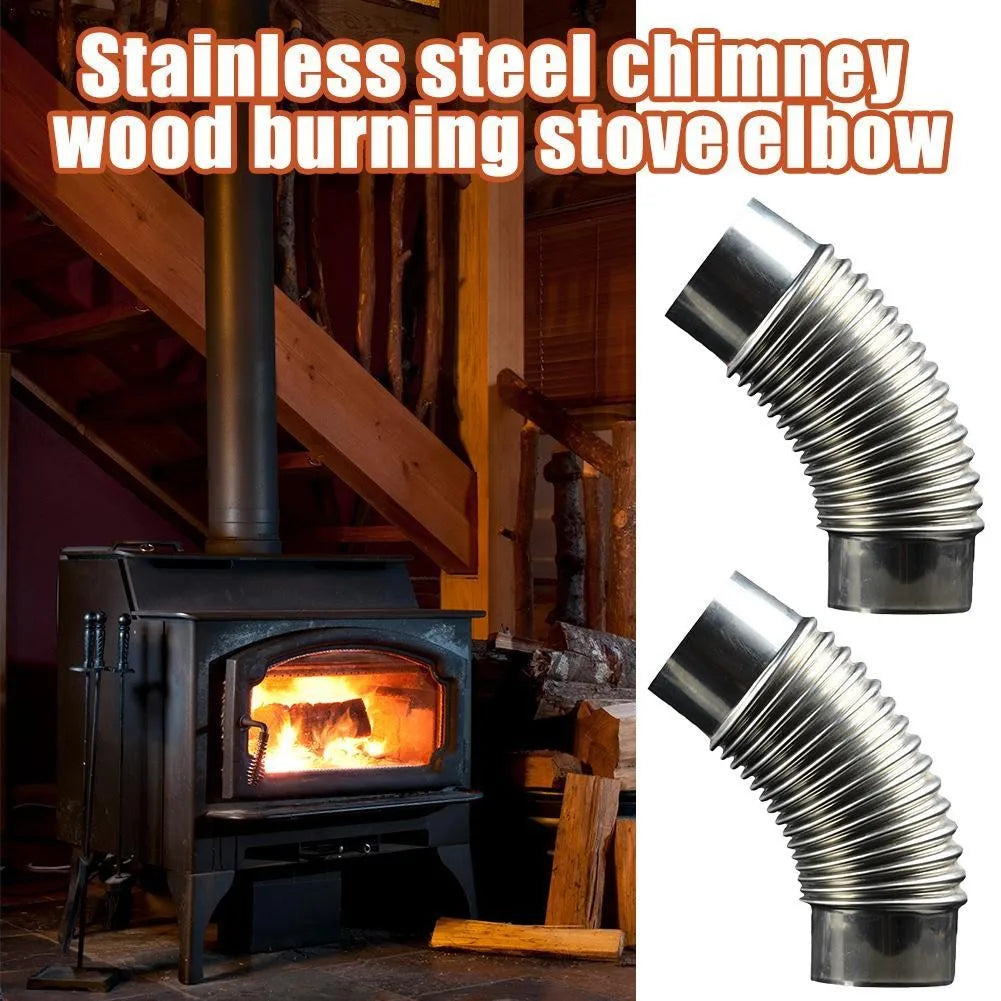 Stainless Steel 45 Degree Elbow Tube Chimney Insert Curved Multi Flue