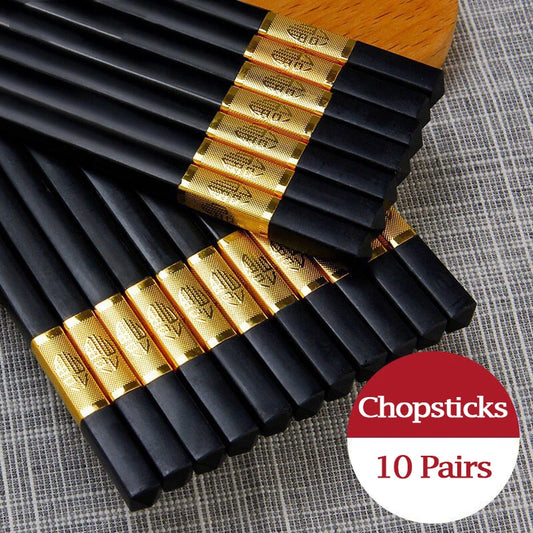 10 Pairs Japanese Chopsticks High Temperature for Sushi Sticks Reusable Alloy Korean Chopsticks Set Healthy Kitchen Tableware Peaceful Pleasures Health and Wellness