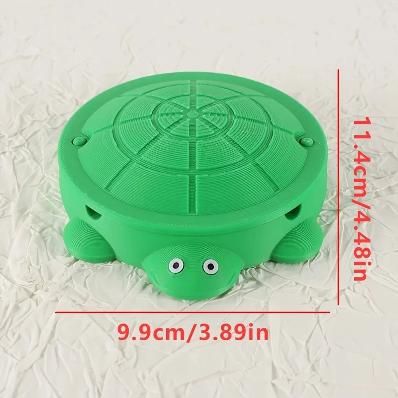 Turtle Themed Home Decor ashtray Orange Green Plastic Storage Container with Opening Lid Long Life Symbol Gift for All Ages Peaceful Pleasures Health and Wellness