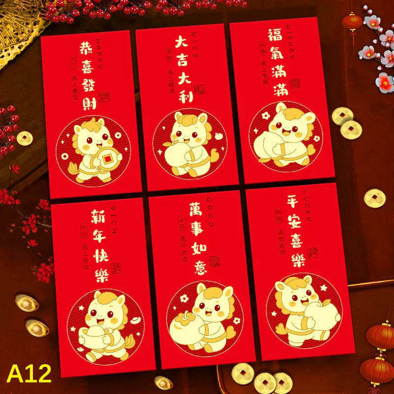 Chinese New Year Red Envelopes Year of the Horse – 6 Pack