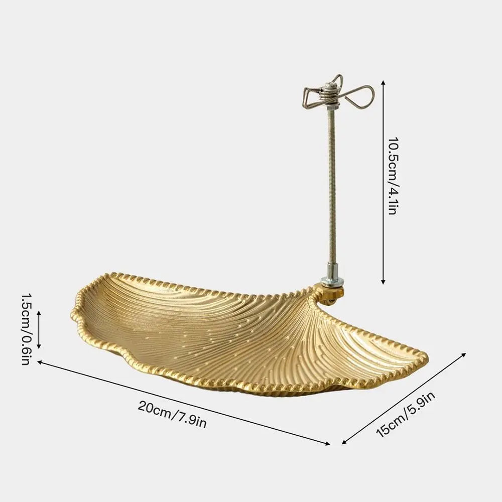 Leaf-Shaped Mosquito Coil Holder with Tray | Nordic Metal Stand