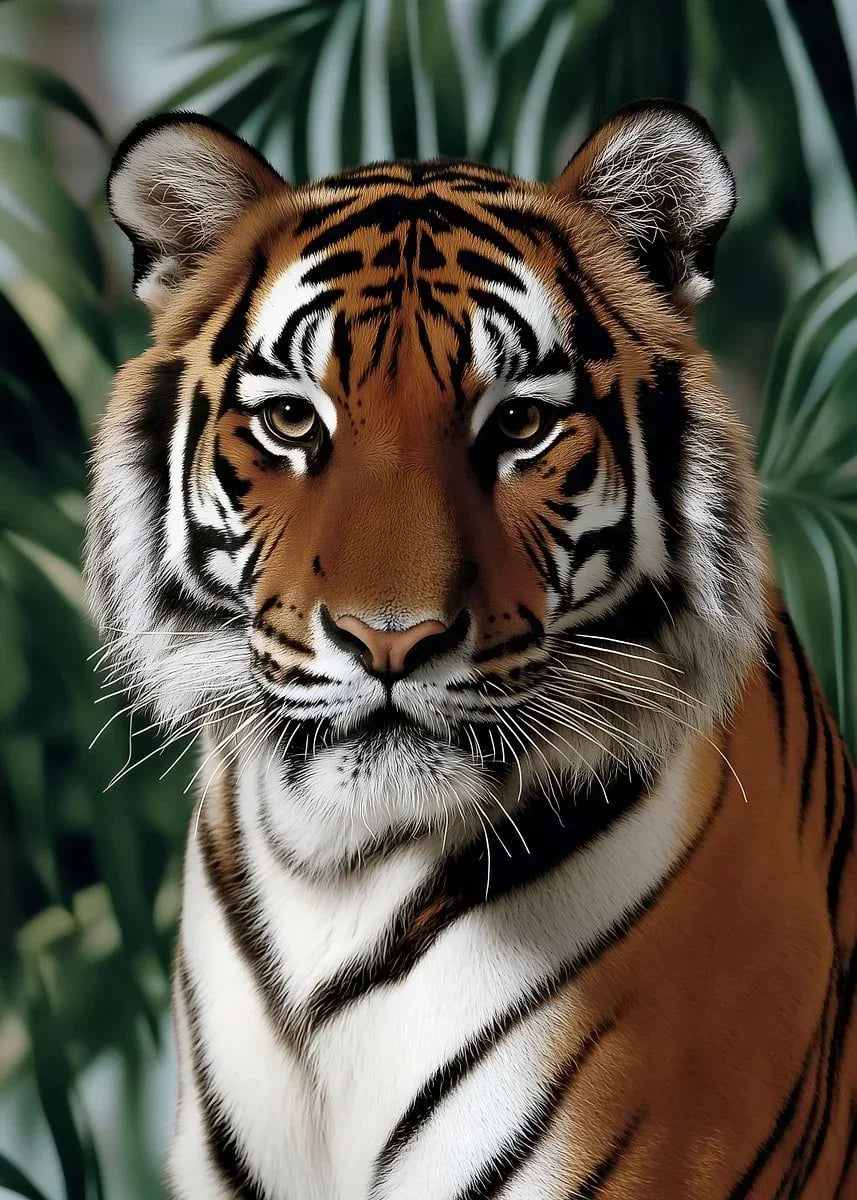Tropical Tiger Forest Canvas Wall Art | Minimalist Home Decor