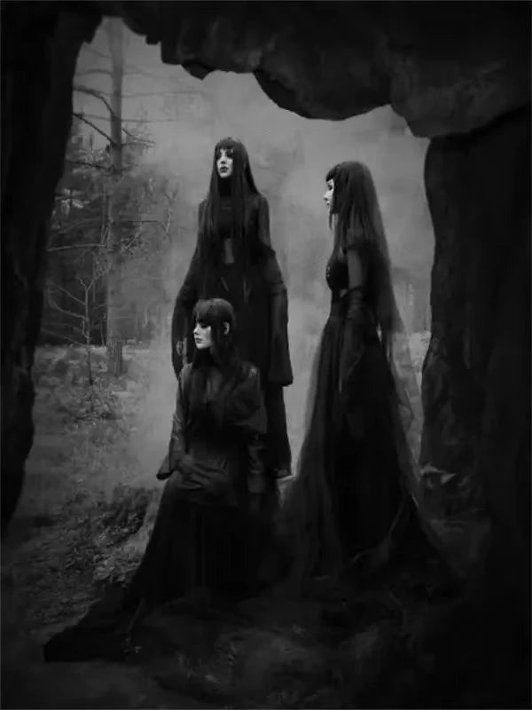 AA Dark Academia Art Black Death Poster Prints For Living Room Home Decor Nordic Gothic Horror Witch Canvas Painting Wall Art Peaceful Pleasures Health and Wellness 2 40x60cm