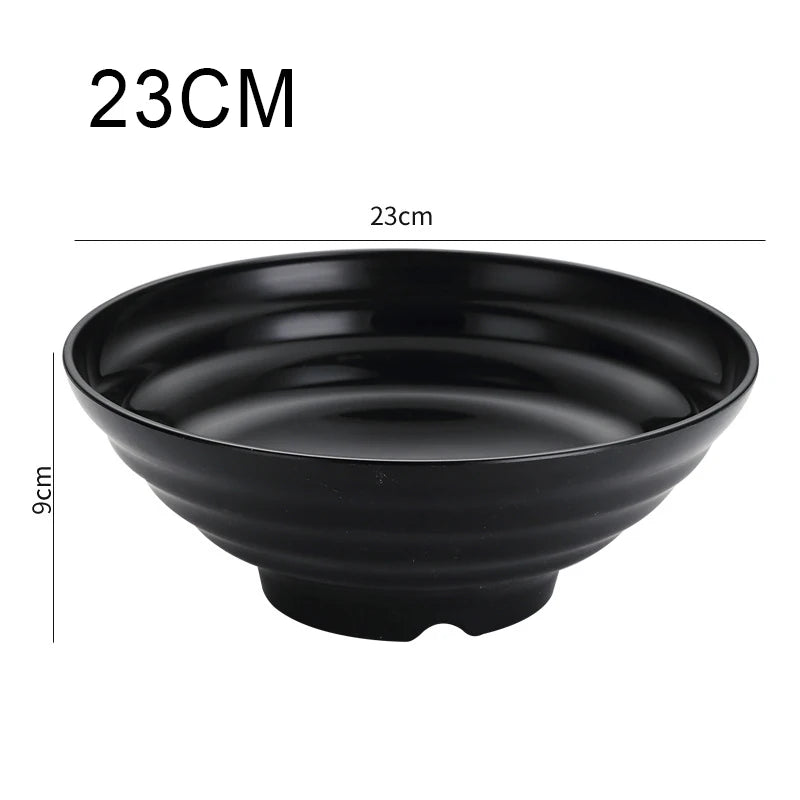 Thickened Plastic Ramen Bowl Anti-Slip Salad Bowl Solid Color Perfect for Kitchen Restaurant Lamian Noodles Bowl Peaceful Pleasures Health and Wellness 23cm