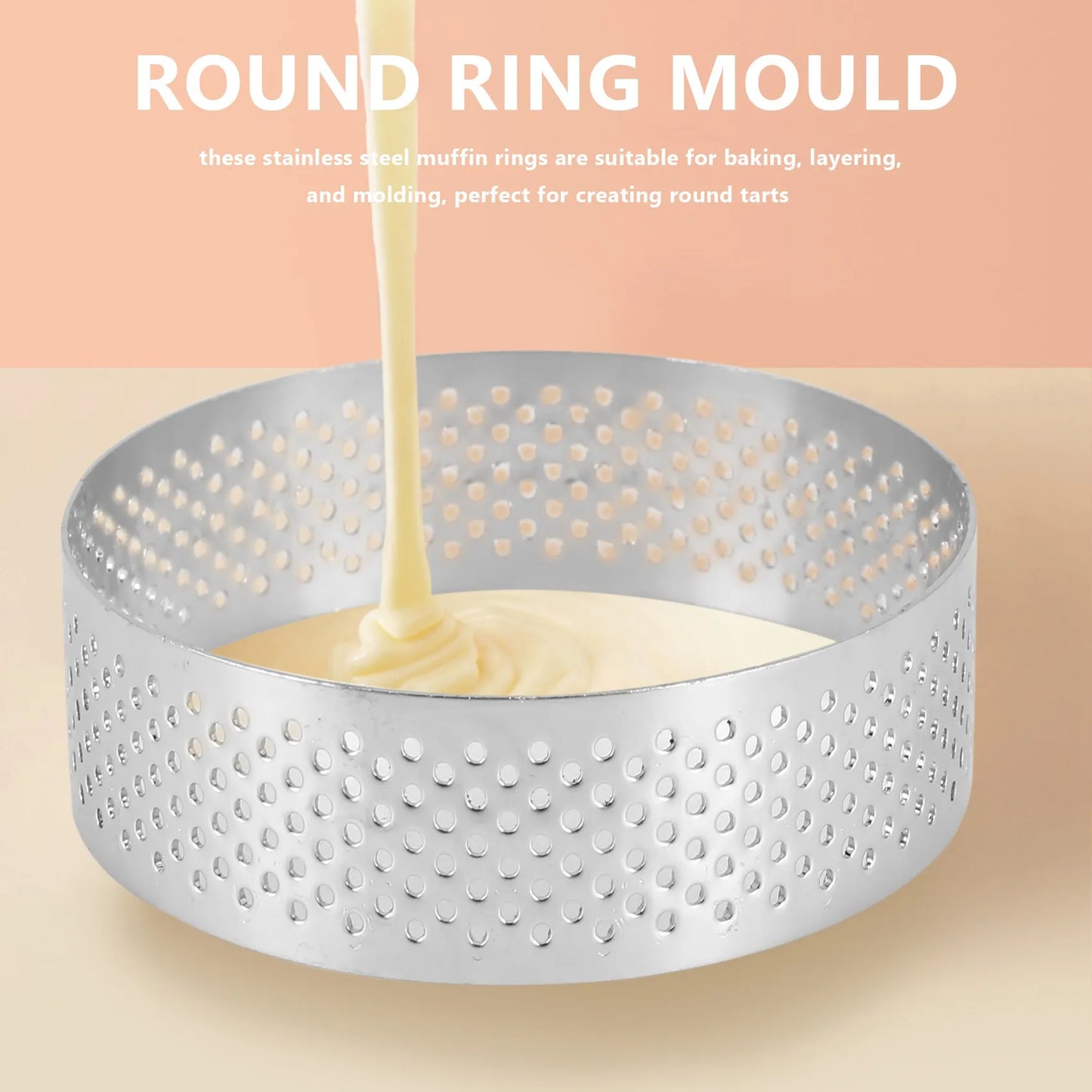 A36T-12 Pack Stainless Steel Tart Rings 3 In,Perforated Cake Mousse Ring,Cake Ring Mold,Round Cake Baking Tools Peaceful Pleasures Health and Wellness