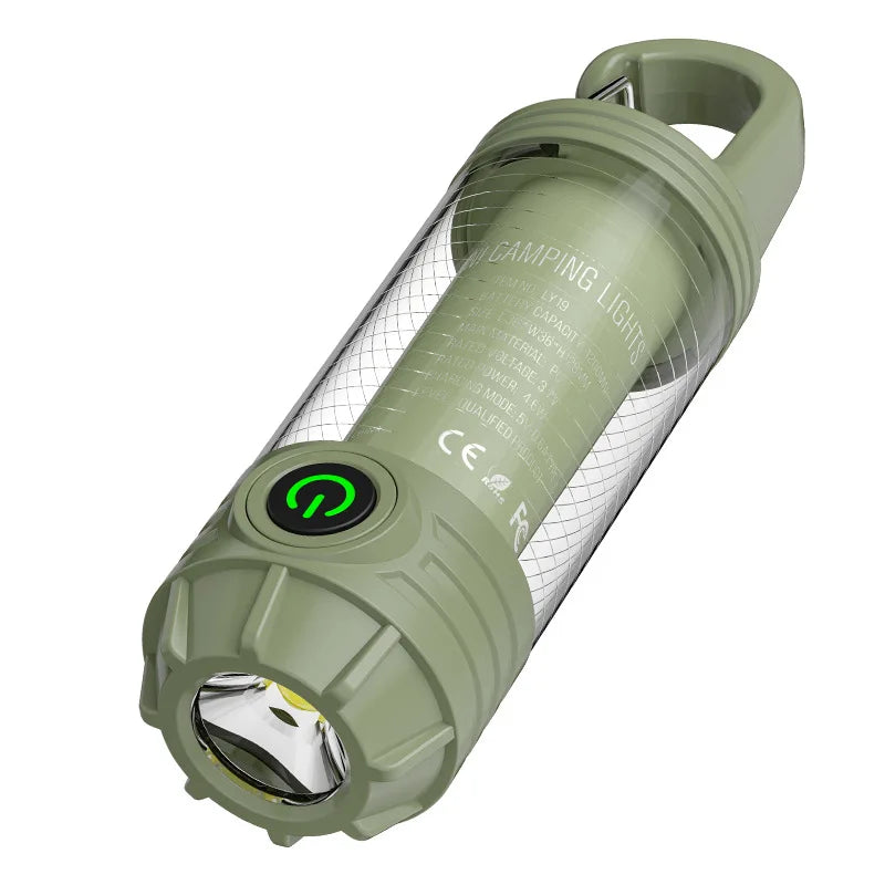 Portable Multi-Mode Camping Flashlight with Hook | 6 Modes