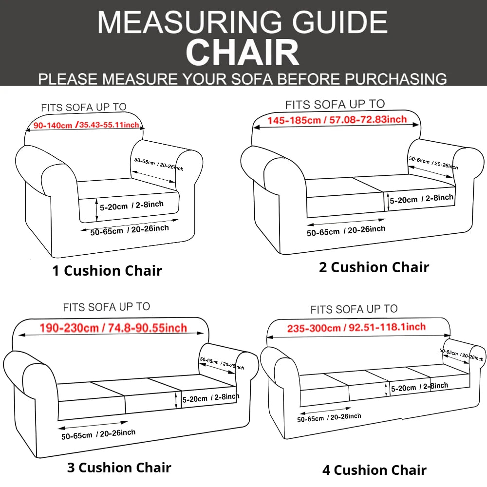2/3/4/5 Piece Sofa Covers for 1/2/3/4 Cushion Couch Slipcover Soft Stretch Furniture Covers for Dogs Non Slip Sofa Protector Peaceful Pleasures Health and Wellness