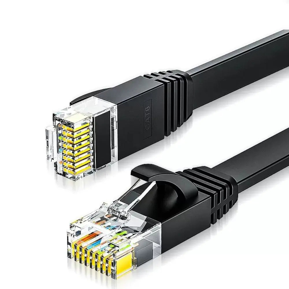 Compatible Patch Cord Ethernet Cable Cat 6 Anti-interference Flat Cable Cat6 Lan Cable PVC Twisted Pair Cable Peaceful Pleasures Health and Wellness black-2M