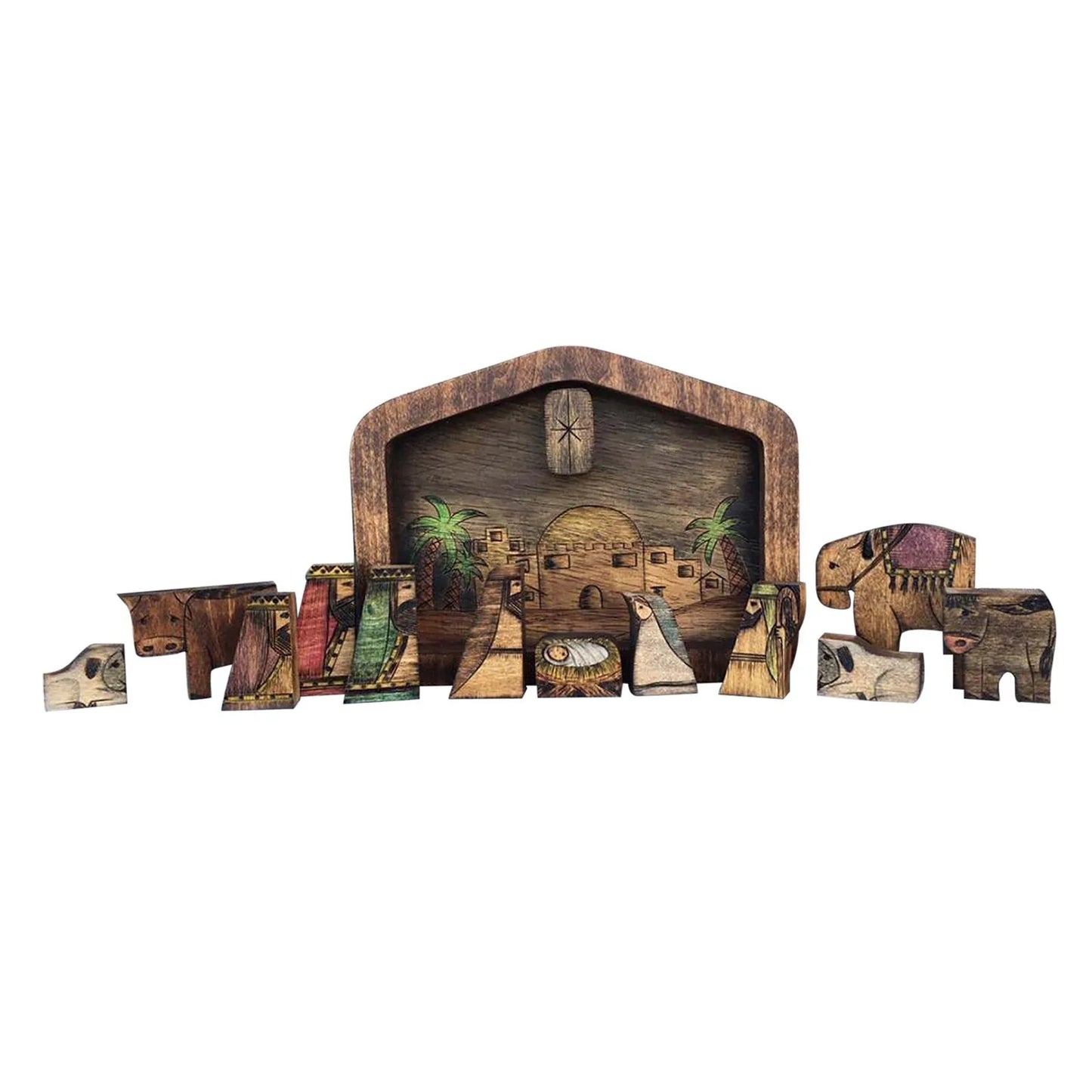 Easter Resurrection Scene Wooden Figurine | Christian Home Decor