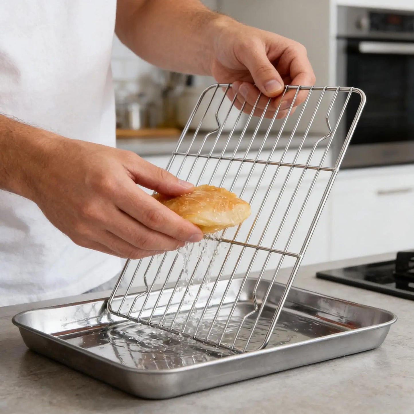 Non-Stick Stainless Steel Baking Sheet Pan & Cooling Rack Set