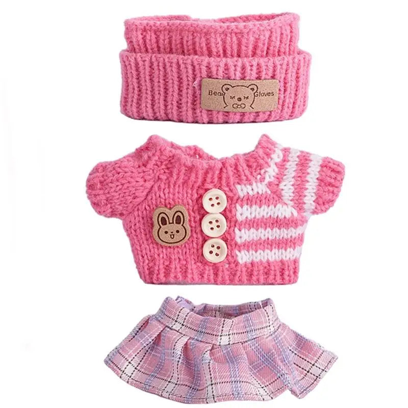17cm Doll Sweater Pants Hat Set | 1/12 Scale Fashion Outfit