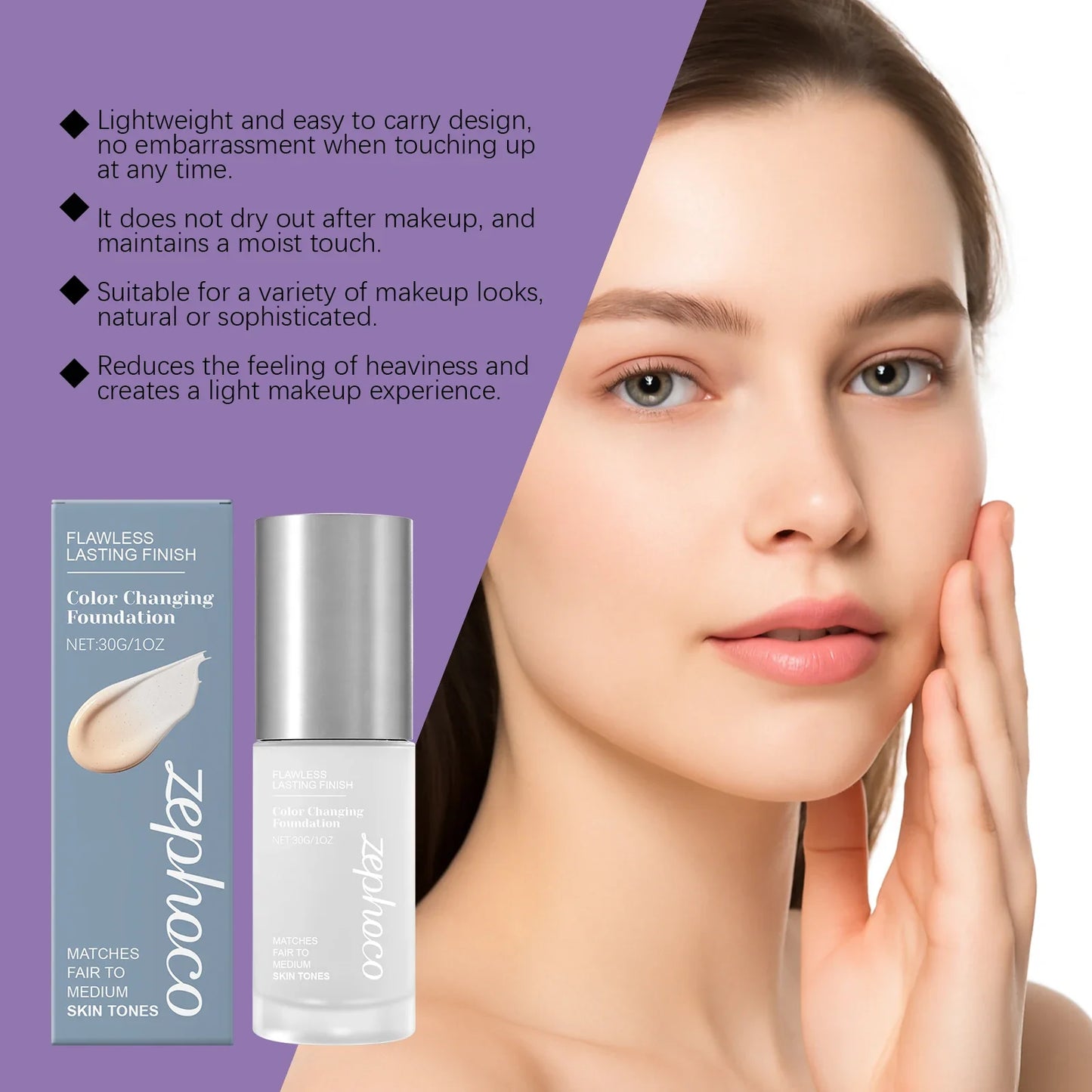 Color-Changing Hydrating Foundation – Lightweight Natural Finish