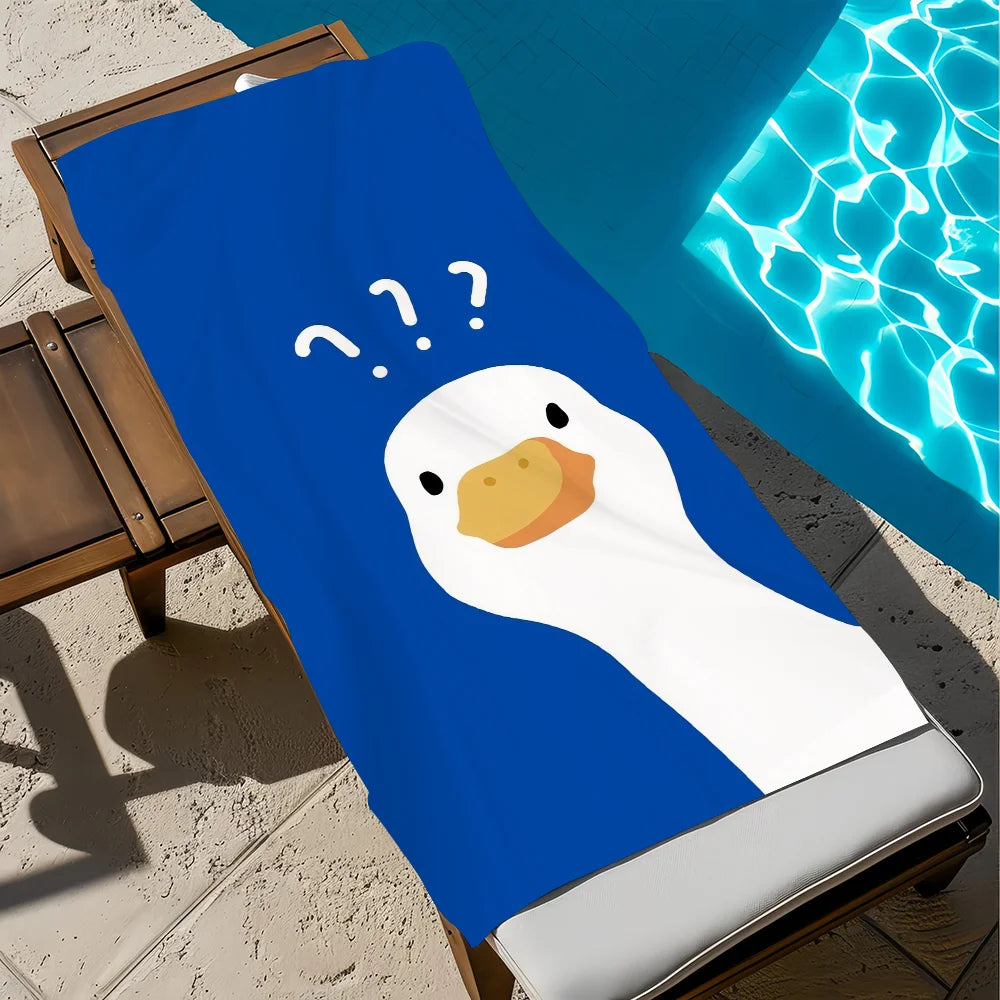 Duck Cartoon Quick-Dry Beach Towel | Soft Pool & Sport Towel Quick-Dry Beach Towel Peaceful Pleasures Health and Wellness z3 STJ40x70CM