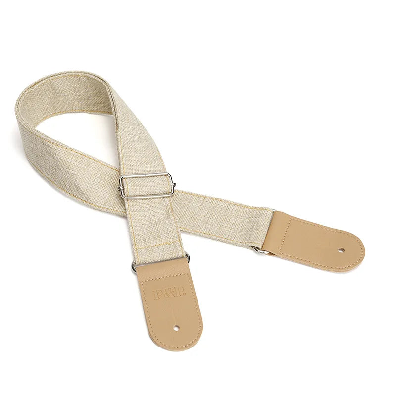 P Guitar Strap Leather Acoustic Widening Straps Classical Wooden