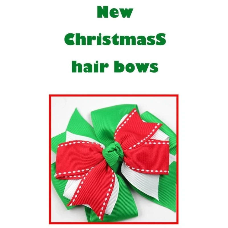 Christmas Bowknot Hair Clips | Holiday Hair Bows Pack of 2