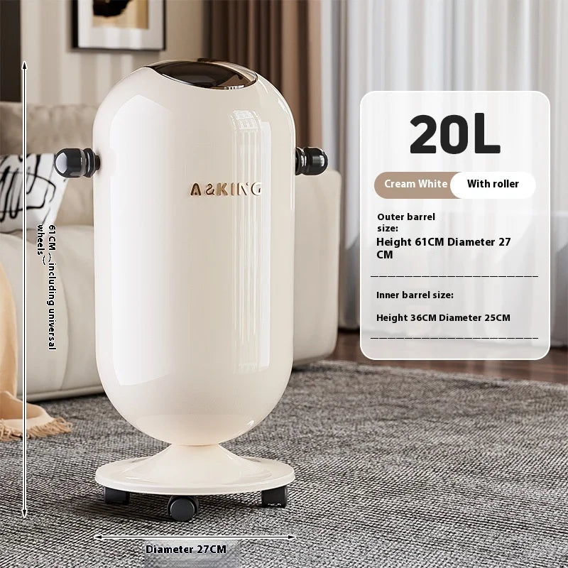 Touch-Free Stainless Steel Trash Can | Large Floating Lid Bin