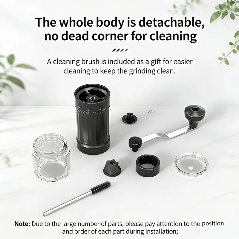 Manual Coffee Grinder with 40 Adjustable Settings - Portable Conical Grinder, 35g Capacity, Detachable Parts, Suitable for Aeropress, Espresso, Drip Coffee, French Press, and Moka Pot, Stylish and Durable Plastic Design, Suit Peaceful Pleasures Health and Wellness