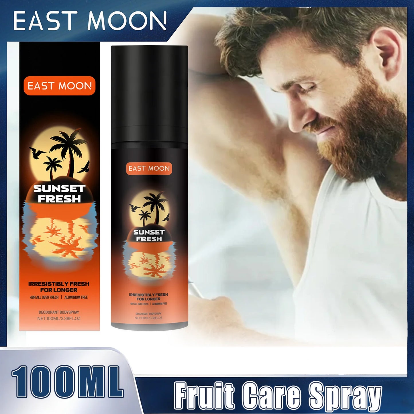 East Moon Men's Fruity Deodorant Spray | Aluminum-Free Freshness