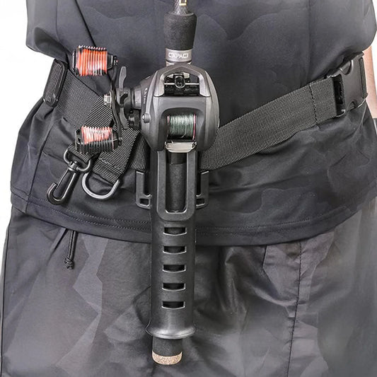 Portable Fishing Rod Holder Belt Snap-on Fishing Rod Holder Belt Pole Inserter for Spinning Casting Reel Surf Kayak Peaceful Pleasures Health and Wellness