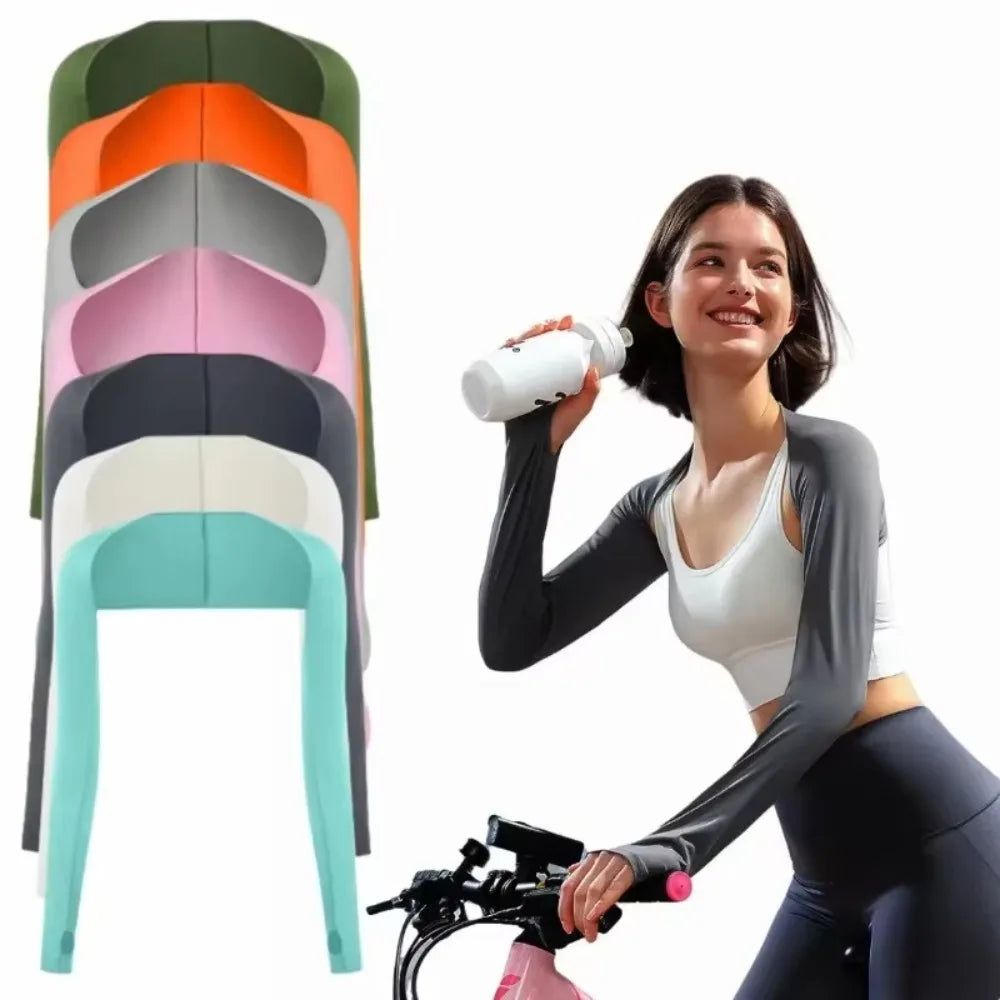 Women's Sports Sun Protection Shawl Thin Style Shoulder Length Women's Sports Sleeve Perfect For Outdoor Golf Running Cycling Peaceful Pleasures Health and Wellness