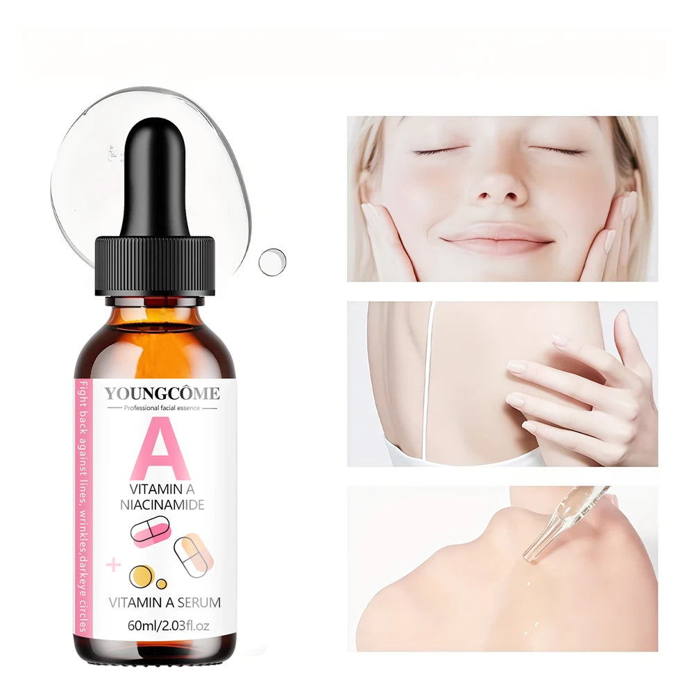 Vitamin A Serum with Retinol & Hyaluronic Acid - Brighten Skin & Hydrate Under Eye Area - Gentle Daily Skincare Peaceful Pleasures Health and Wellness