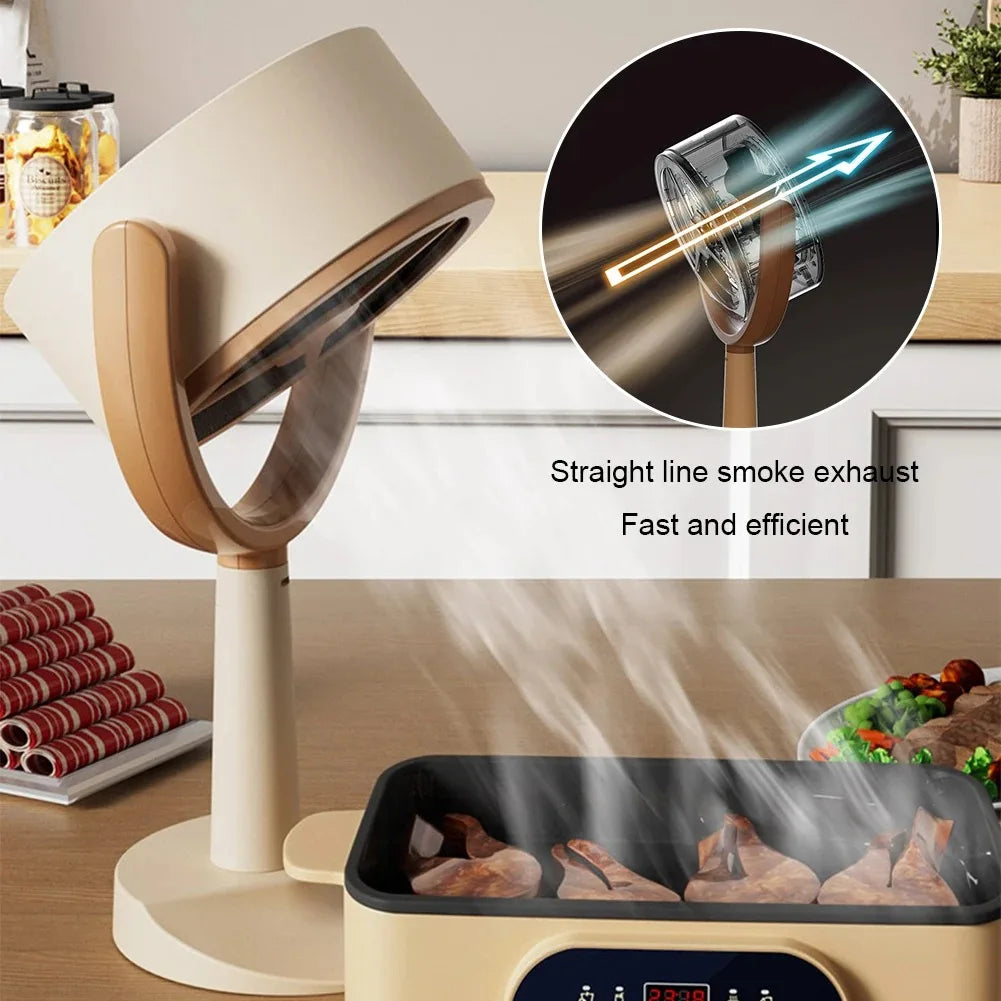 Portable Desktop Range Hood Adjustable Angle Exhaust Fan 3000mAh 5V For Indoor Hot Pot BBQ With 10 Pcs Filter Sponge Peaceful Pleasures Health and Wellness