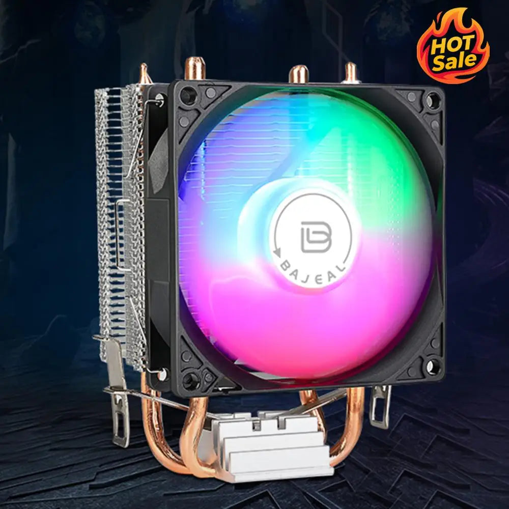 VODOOL 90mm RGB CPU Air Cooler – Dual Heat Pipes, Intel & AMD