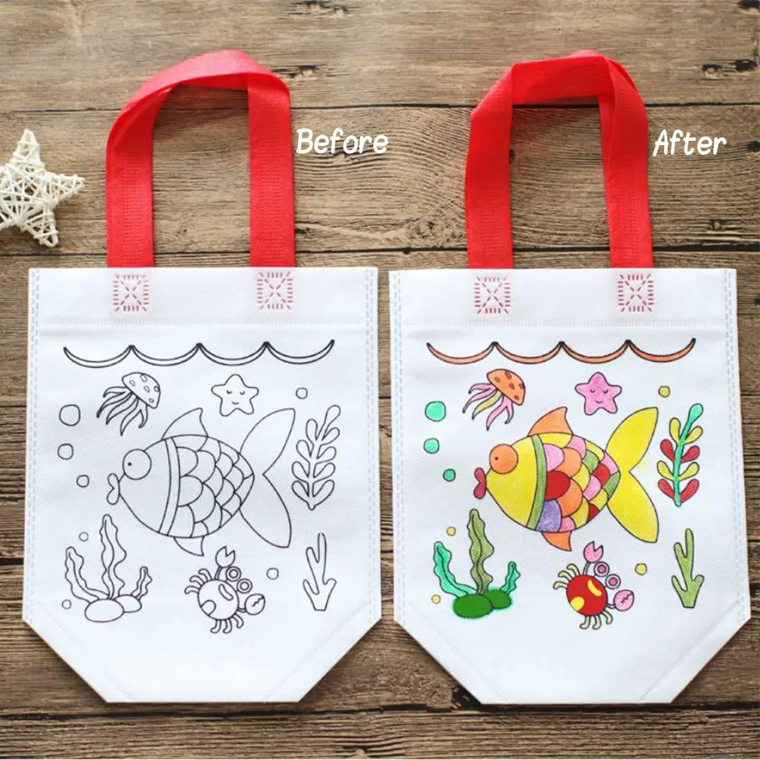 5-Pack DIY Coloring Party Favor Bags | Kids Christmas & Birthday