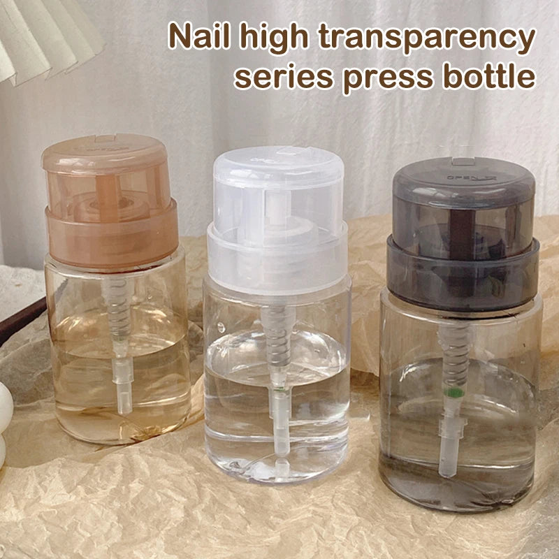 Nail Refillable Bottles Empty Press Pump Dispenser Nail Art Polish Remover Cleaner Makeup Bottle Manicure Tool Peaceful Pleasures Health and Wellness