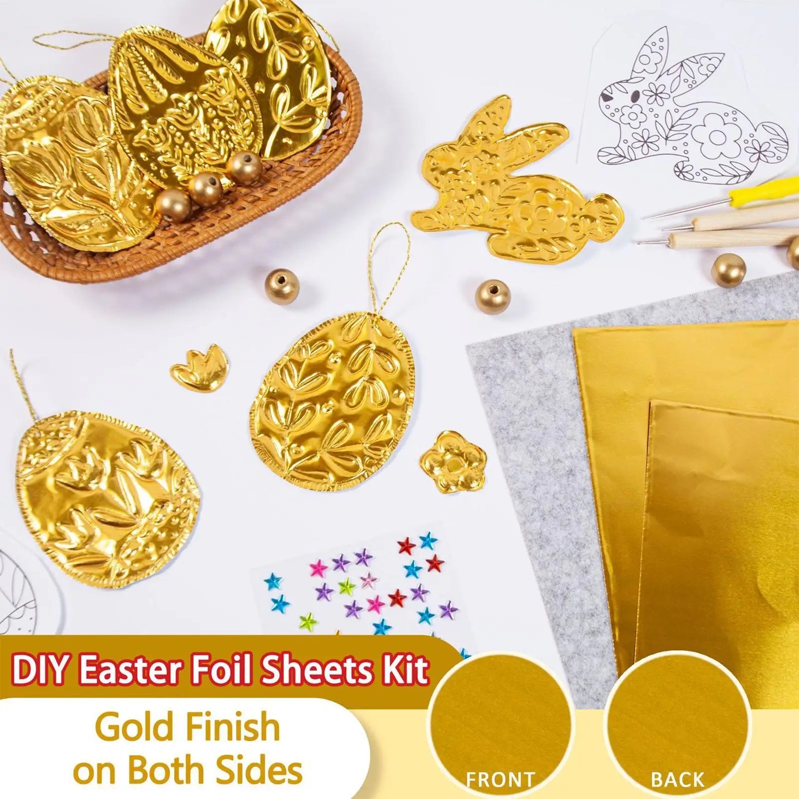 Easter Aluminum Foil Embossing Kit – Art Set for All Ages Foil Embossing Kit Peaceful Pleasures Health and Wellness