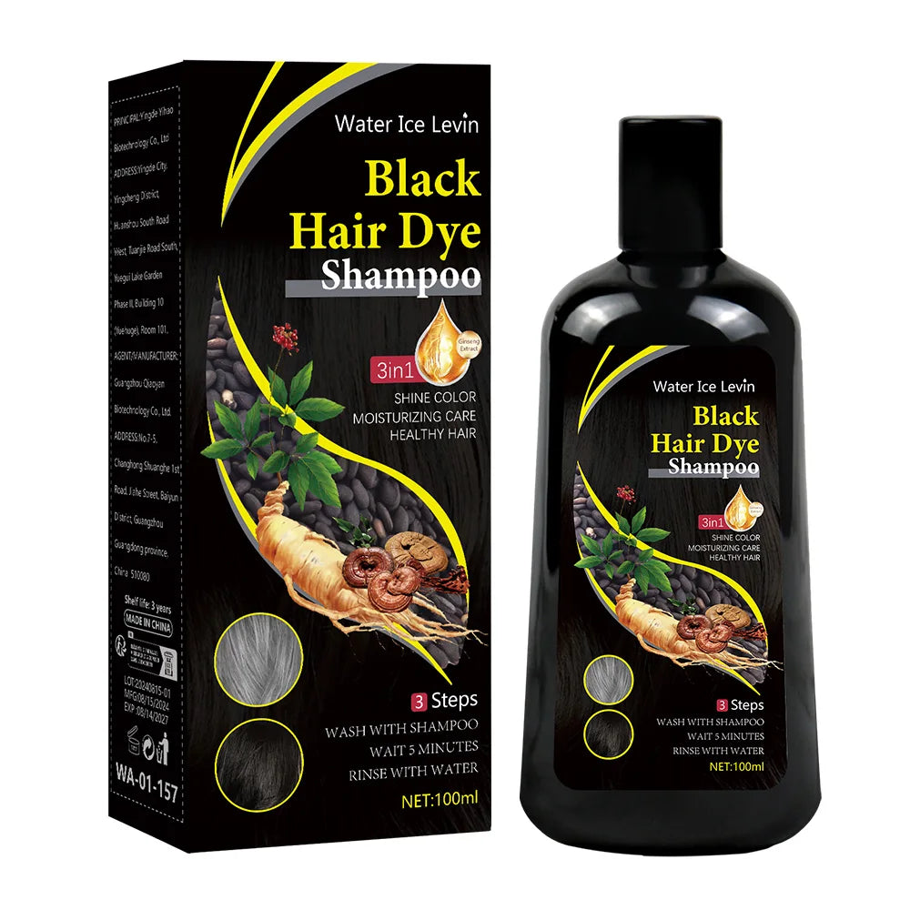 Black Hair Dye Shampoo 3-in-1 | Natural Herbal Formula 100ml