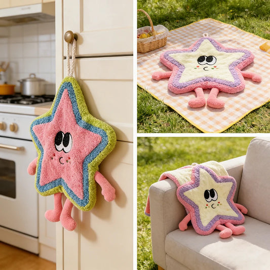 1pc Star-patterned towel，Modern Style，The fabric is comfortable，Compact and Portable，Hand wash only，Suitable for traveling、Busin Peaceful Pleasures Health and Wellness