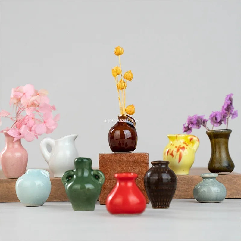 New Mini Ceramic Small Vase Refrigerator Stickers Creatives 3D Three-dimensional Home Decoration Magnet Home Decor Items Fridge Peaceful Pleasures Health and Wellness