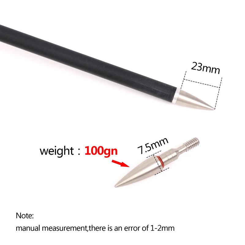 100 Grain Target Arrow Head Tips Archery Point Recurve Compound Bow