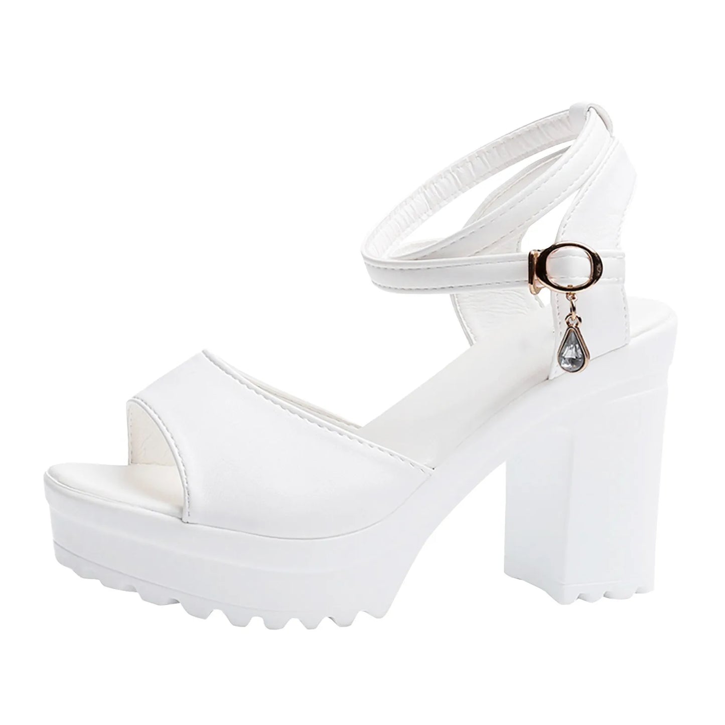 Women's Platform Wedge Sandals – Open Toe Ankle Strap Heels