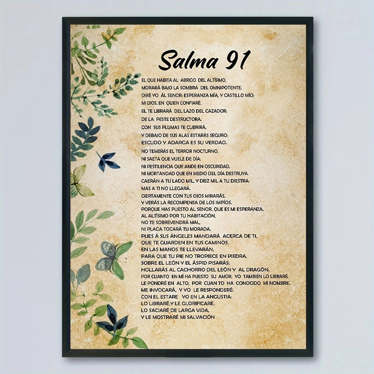 Psalm 91 Spanish Scripture Canvas Wall Art Print | Home Decor