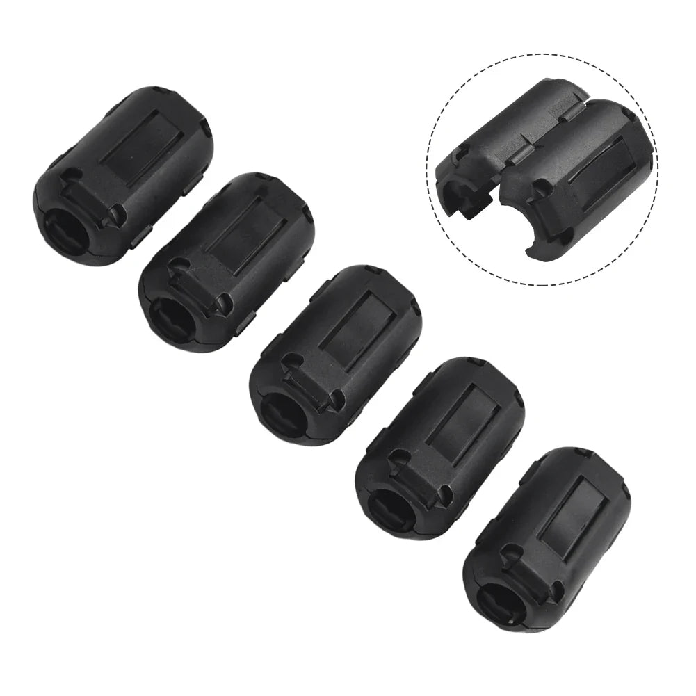 5-Pack Clip-On Ferrite Bead EMI RFI Noise Filter | 5 Sizes