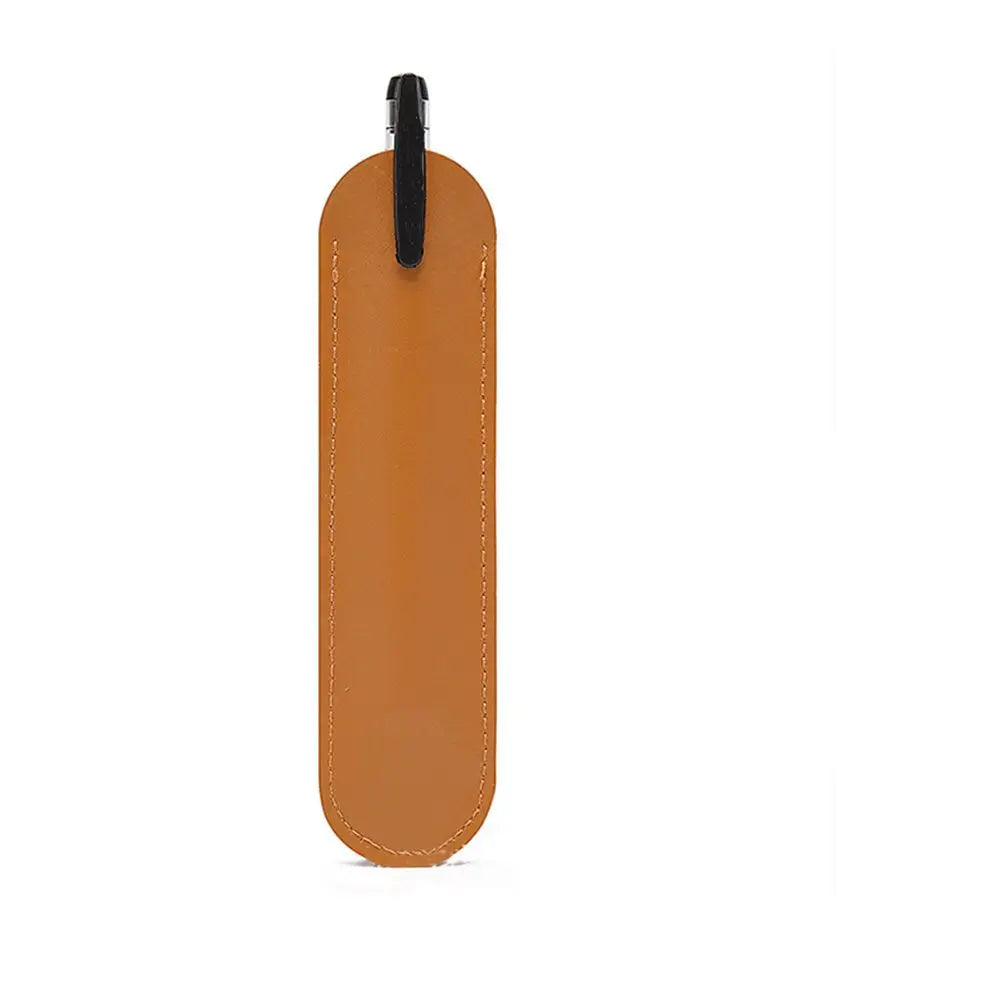 Stationery Office Pen Storage Cover School Supplies PU Leather Pen Holder Vintage Pen Bag Cowhide Pen Case Pen Protector Peaceful Pleasures Health and Wellness dark brown
