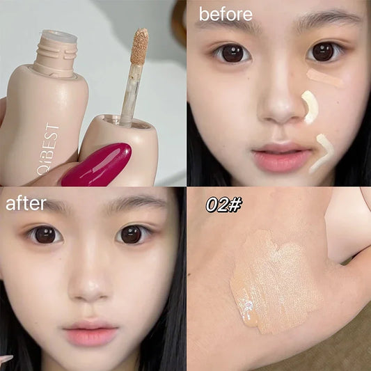 QIBEST Liquid Concealer Matte High Coverage Waterproof Oil Control Moisturizing Lasting Concealer Professional Face Cosmetics Peaceful Pleasures Health and Wellness 03