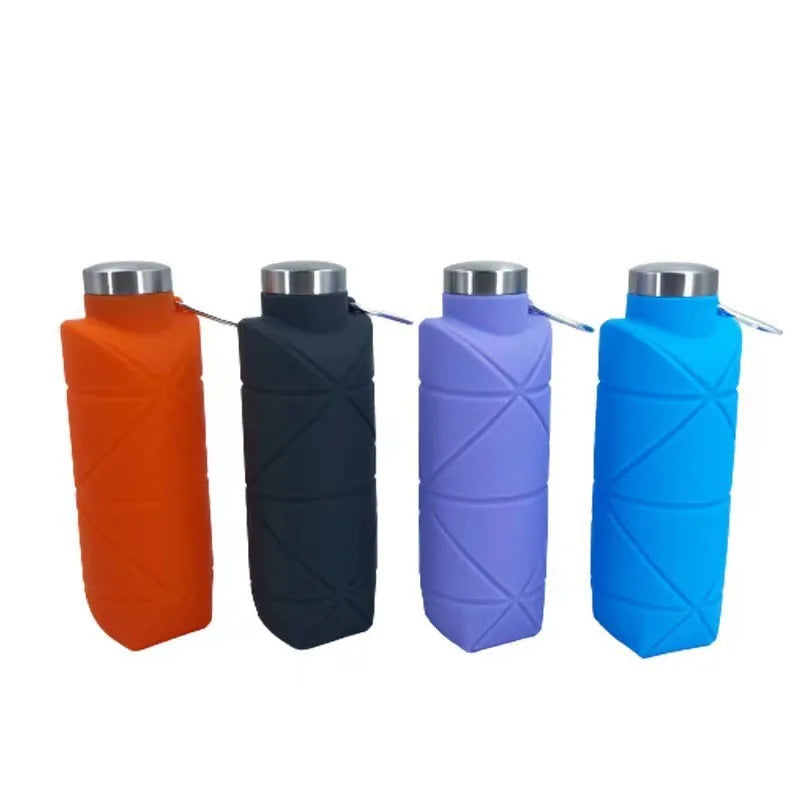 Foldable Diamond Silicone Water Bottle 700ml | Portable Sports
