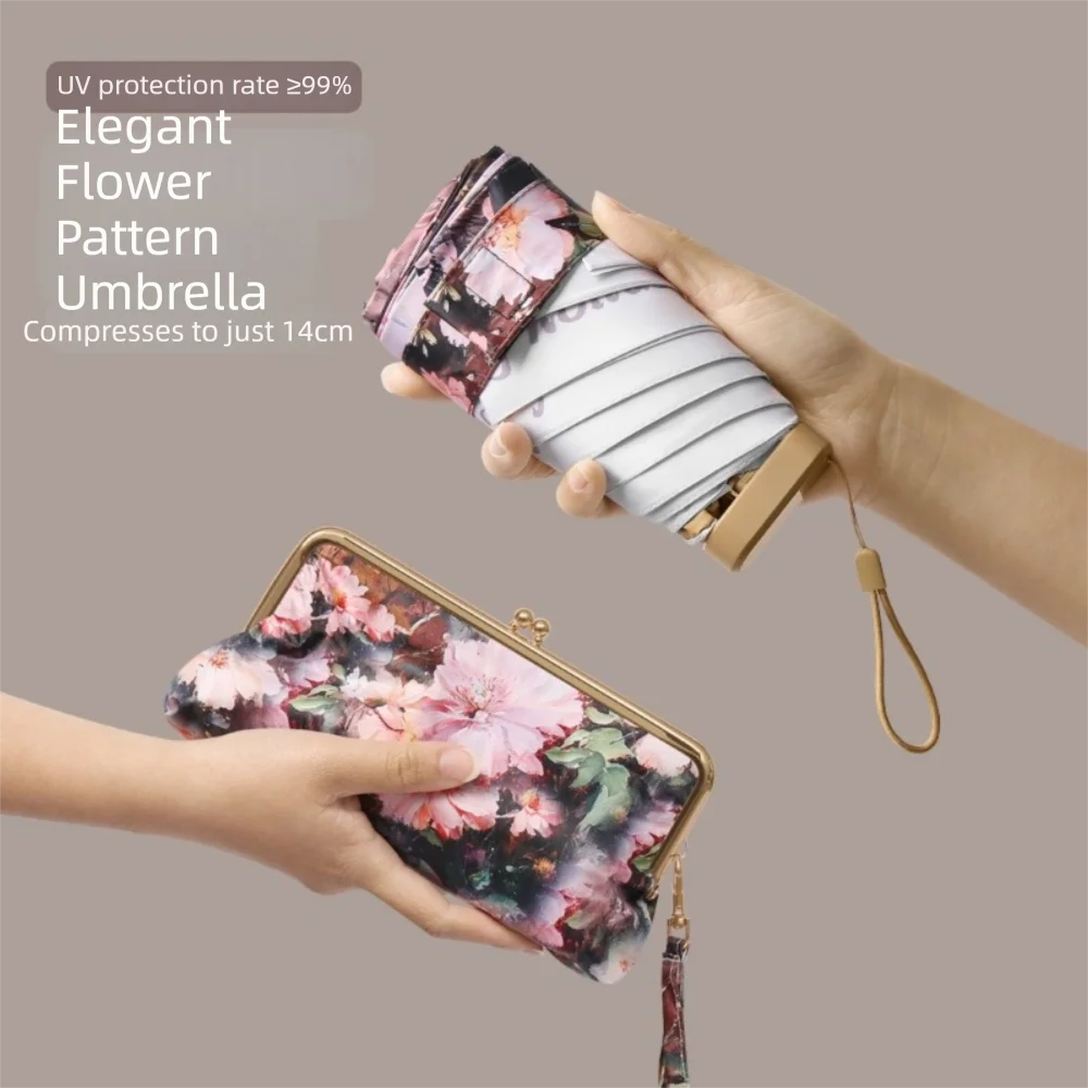 Mini Folding UV Umbrella with Wallet – Sun & Rain Protection