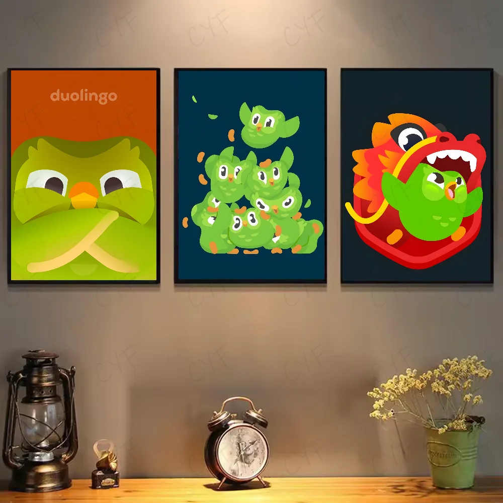 Duolingo Owl Duo 2 Poster HD art sticky wall waterproof home living room bedroom bar aesthetic decoration Peaceful Pleasures Health and Wellness