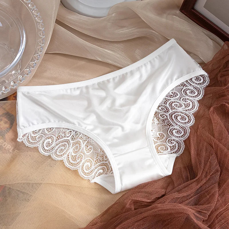 Ice Silk Satin Women's Panties | Cotton Antibacterial Crotch