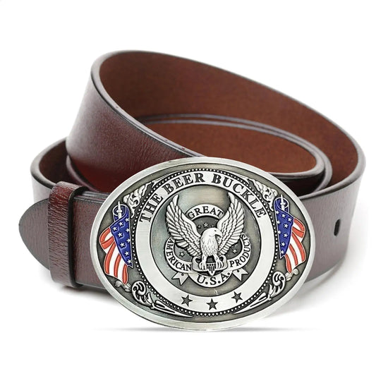 Retro Metal Beer Belt Buckle | Zinc Alloy Bottle Can Holder Novelty Belt Buckle Peaceful Pleasures Health and Wellness