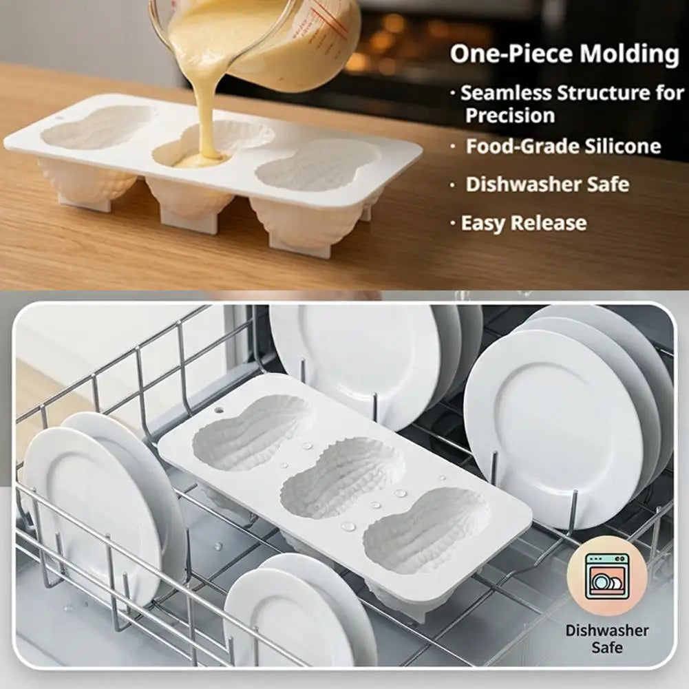 New One-Piece Peanut Shape Bread Cake Silicone Mold Temperature-resistant Healthy High Quality Cake Mold Kitchen Baking Tools Peaceful Pleasures Health and Wellness