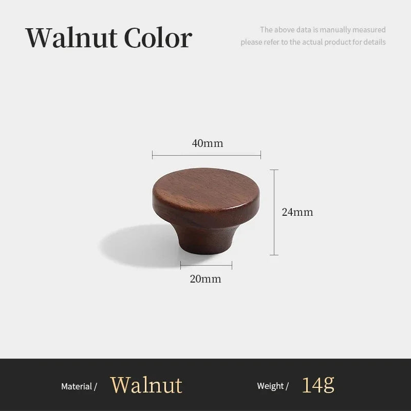 Nordic Walnut Wood Cabinet Handles & T-Bar Drawer Knobs